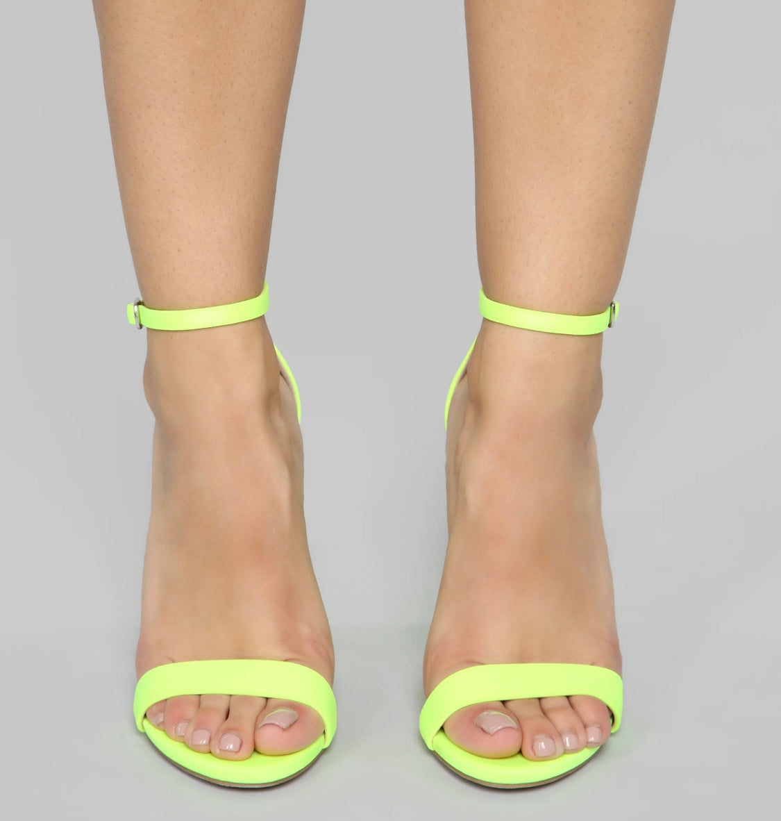 Lime Green  Ankle Strap Block Heel Sandals