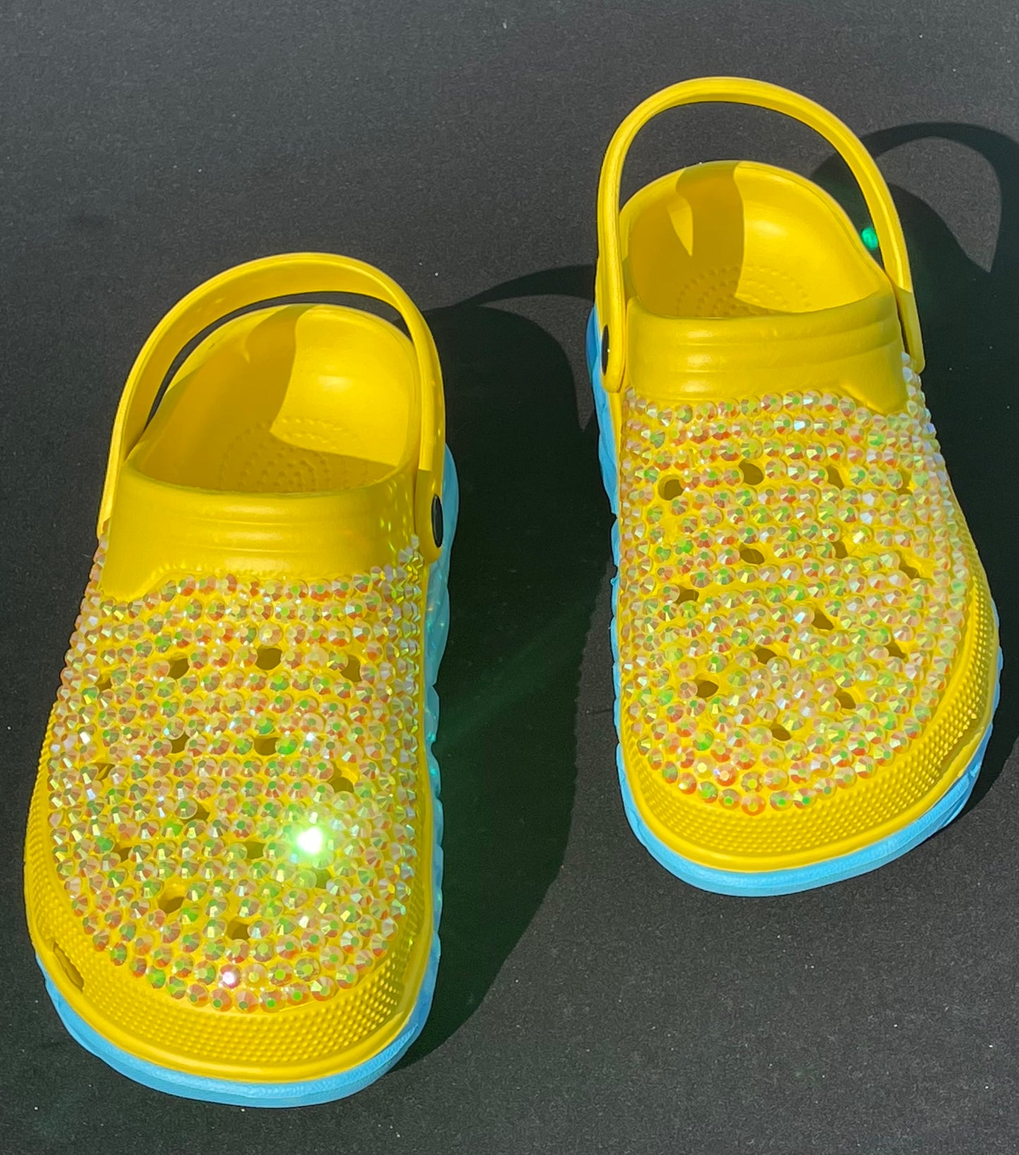 Yellow & Blue Duo Sparkling Summer Ladies Clogs