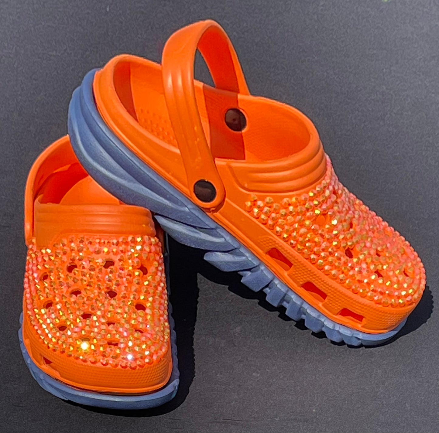 Awesome Orange  Duo Sparkling Summer Ladies Clogs
