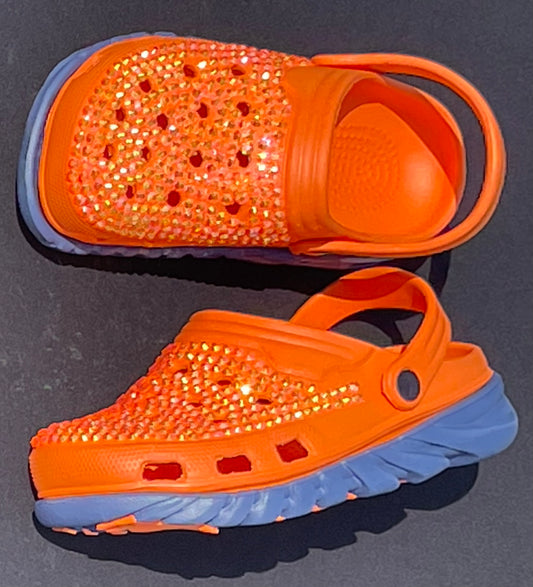 Awesome Orange  Duo Sparkling Summer Ladies Clogs