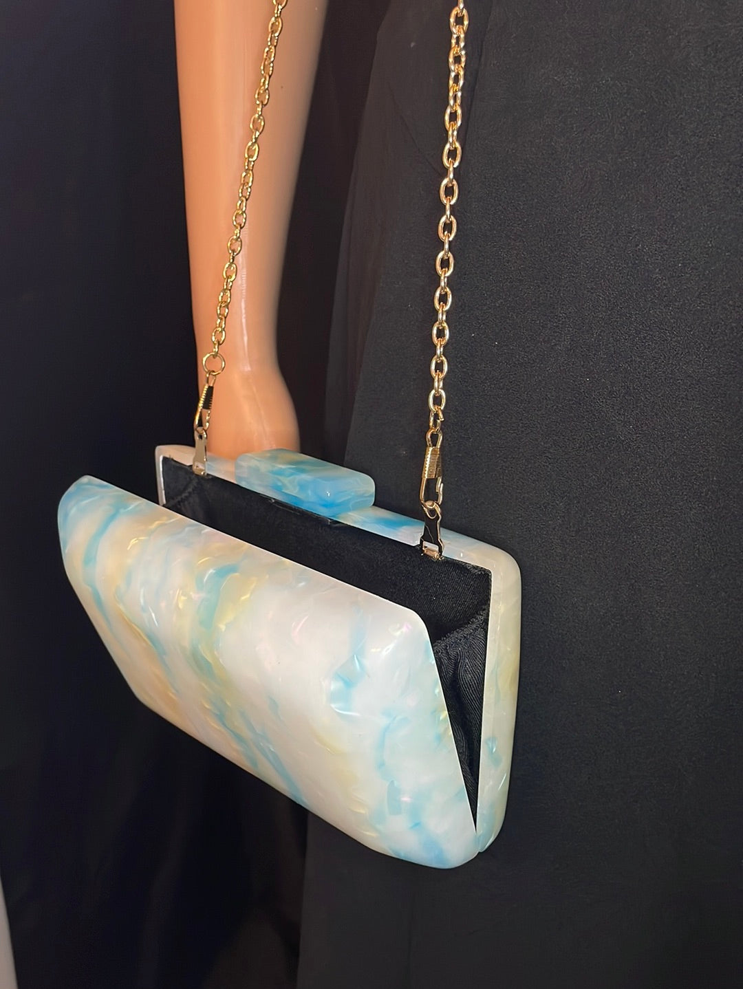 Blue marble purse