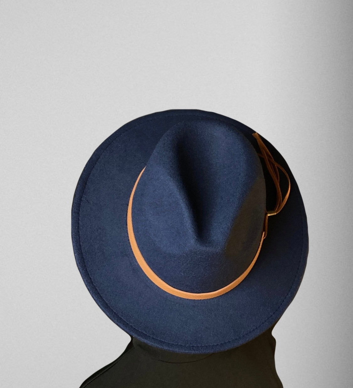 Navy Staple Male Fedora Hat (short brim)