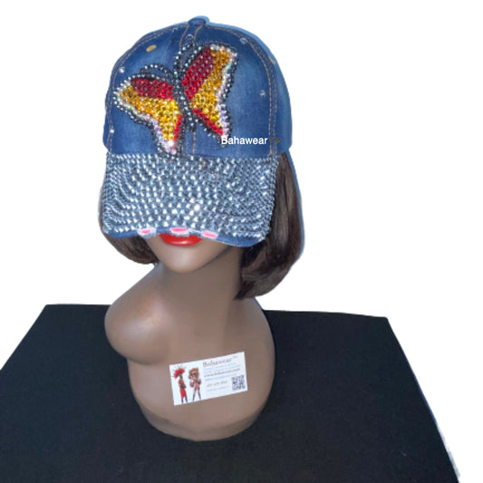 Bold & Distressed Butterfly Ladies Cap