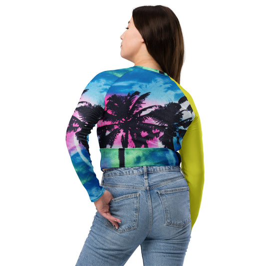 Ladies Active Essentials Long Sleeve Crop Top Bahakicks™ Miami Vice