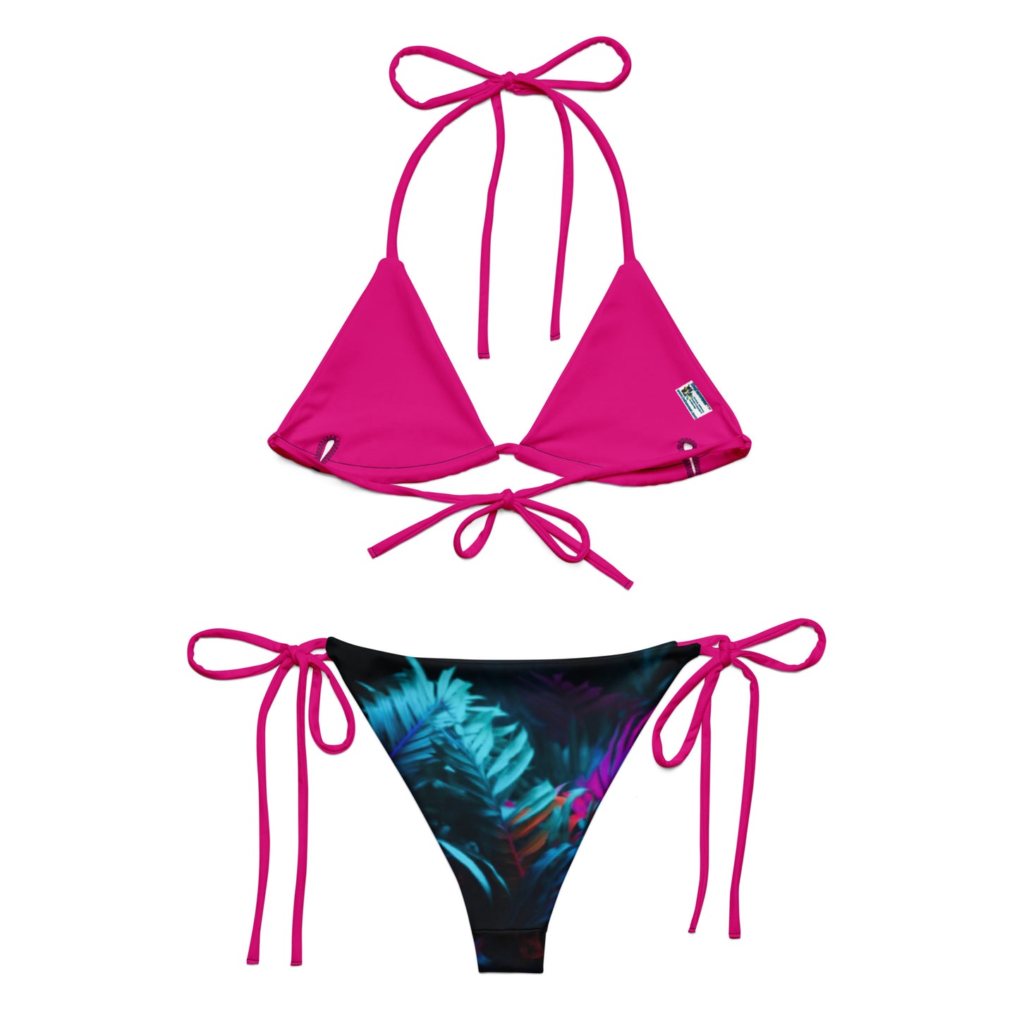 Neon Blue Palm Ladies string bikini by Bahawear™