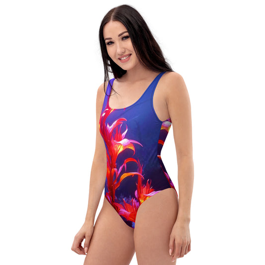 Purple & Pink Glow Mommy and Me One-Piece Swimsuit by Bahaswim™