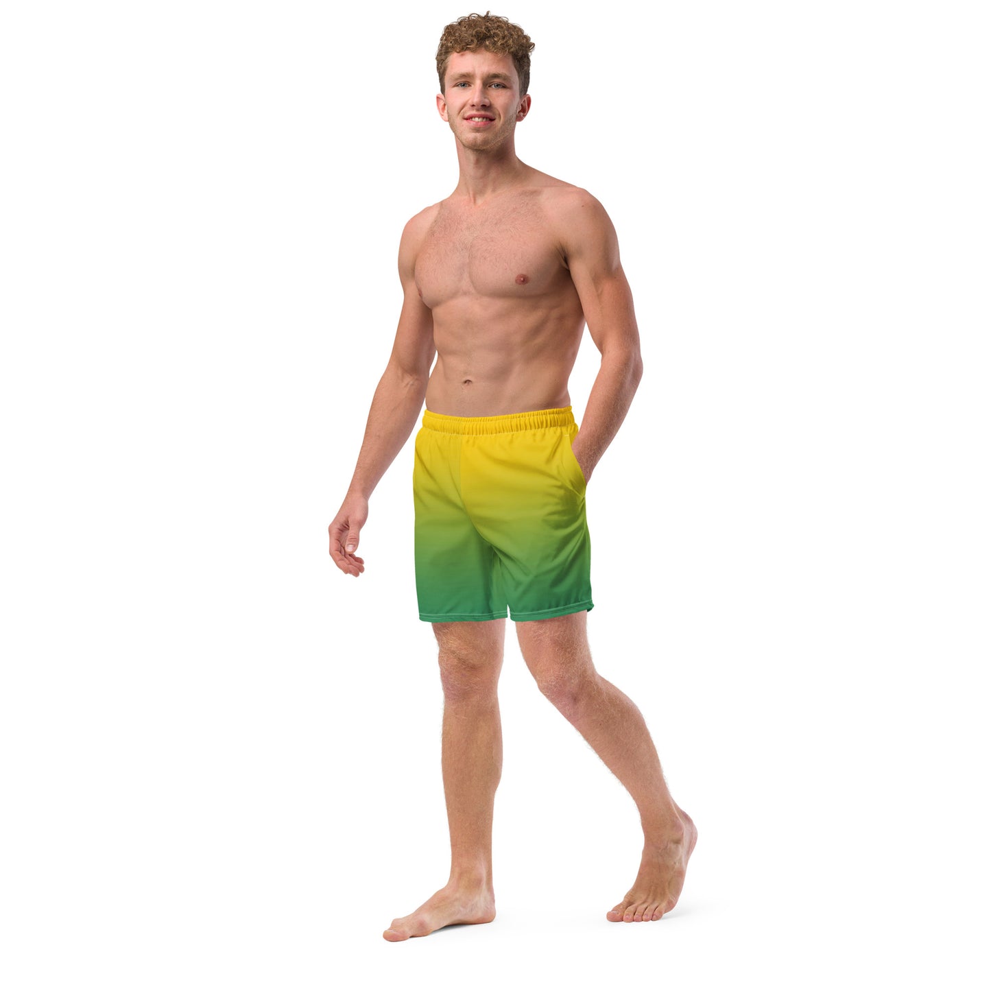 Yellow Green Ombre Mens Bahawear™ Swim Trunks