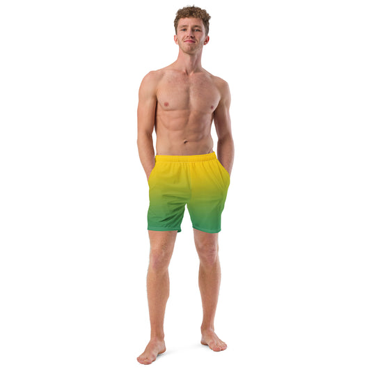 Yellow Green Ombre Mens Bahawear™ Swim Trunks